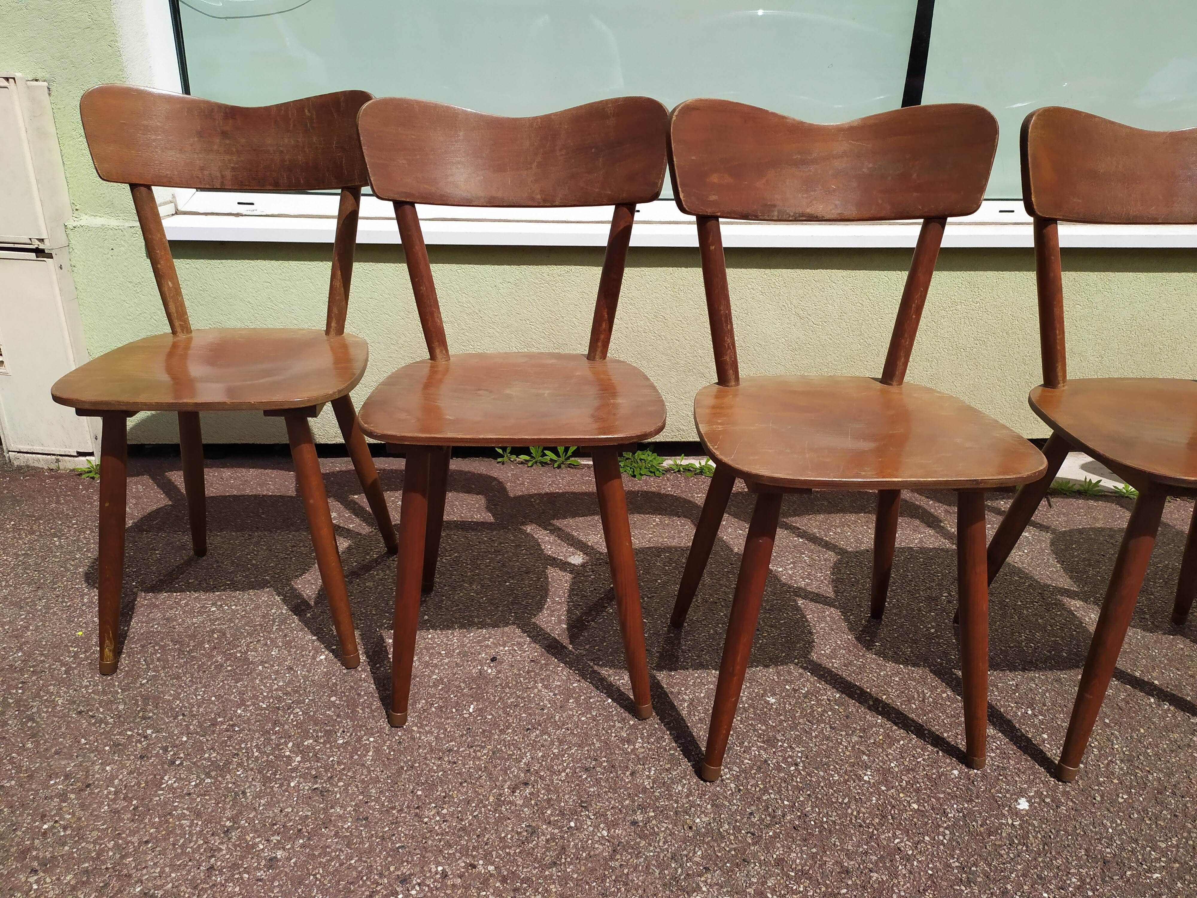 Lot of 6 wooden bistro chairw German