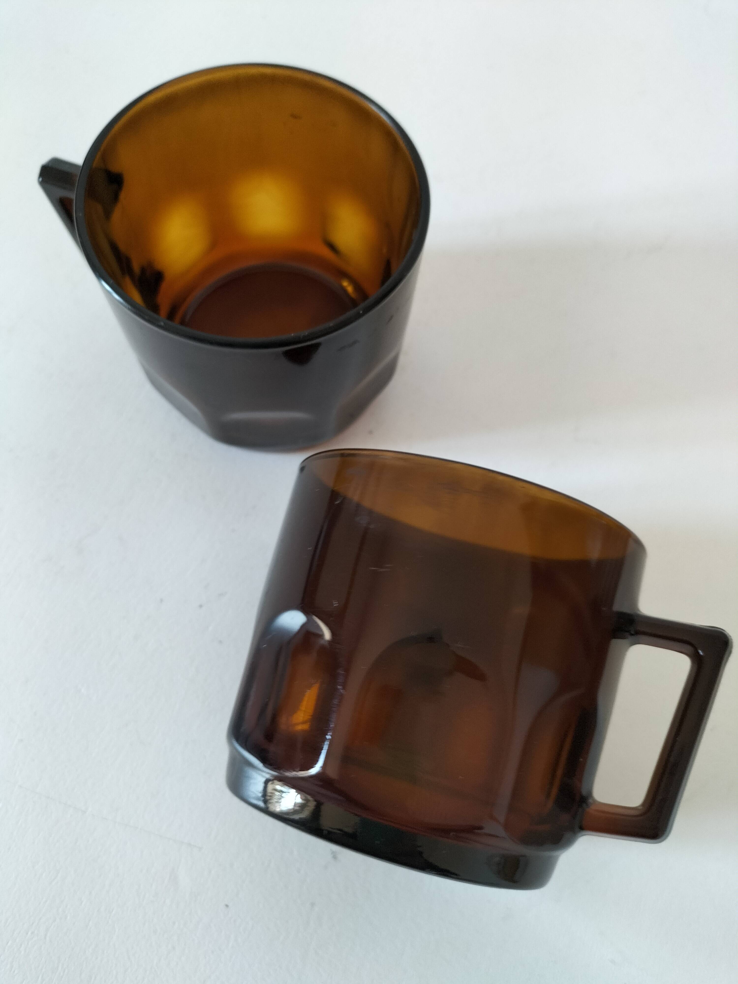 Set of 2 vintage pressed glass cups