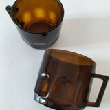 Set of 2 vintage pressed glass cups