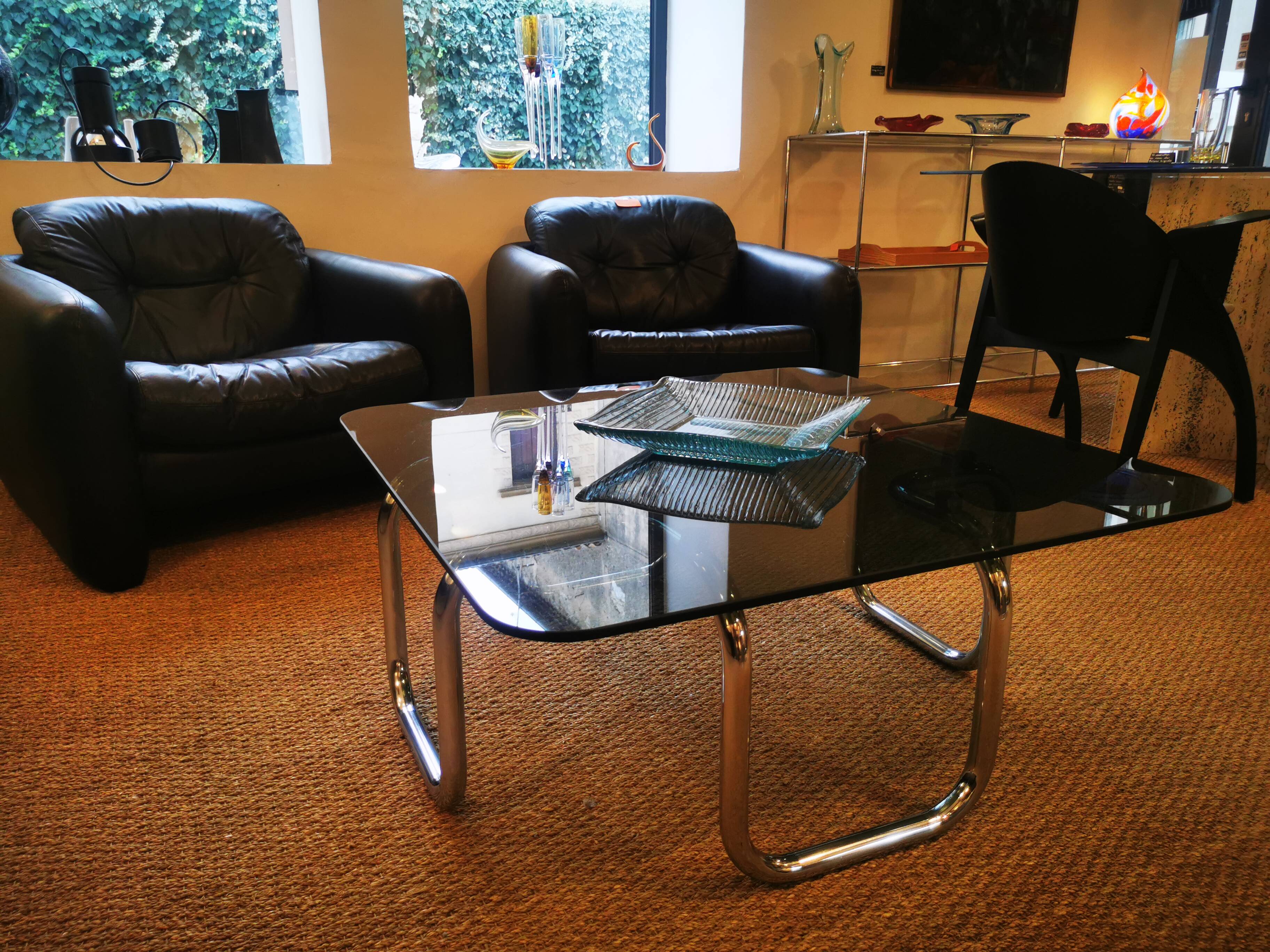 Italian design coffee table, Bauhaus style, 70s