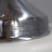 1930s Napako Art Deco pendant light in chrome and glass, restored, new wiring