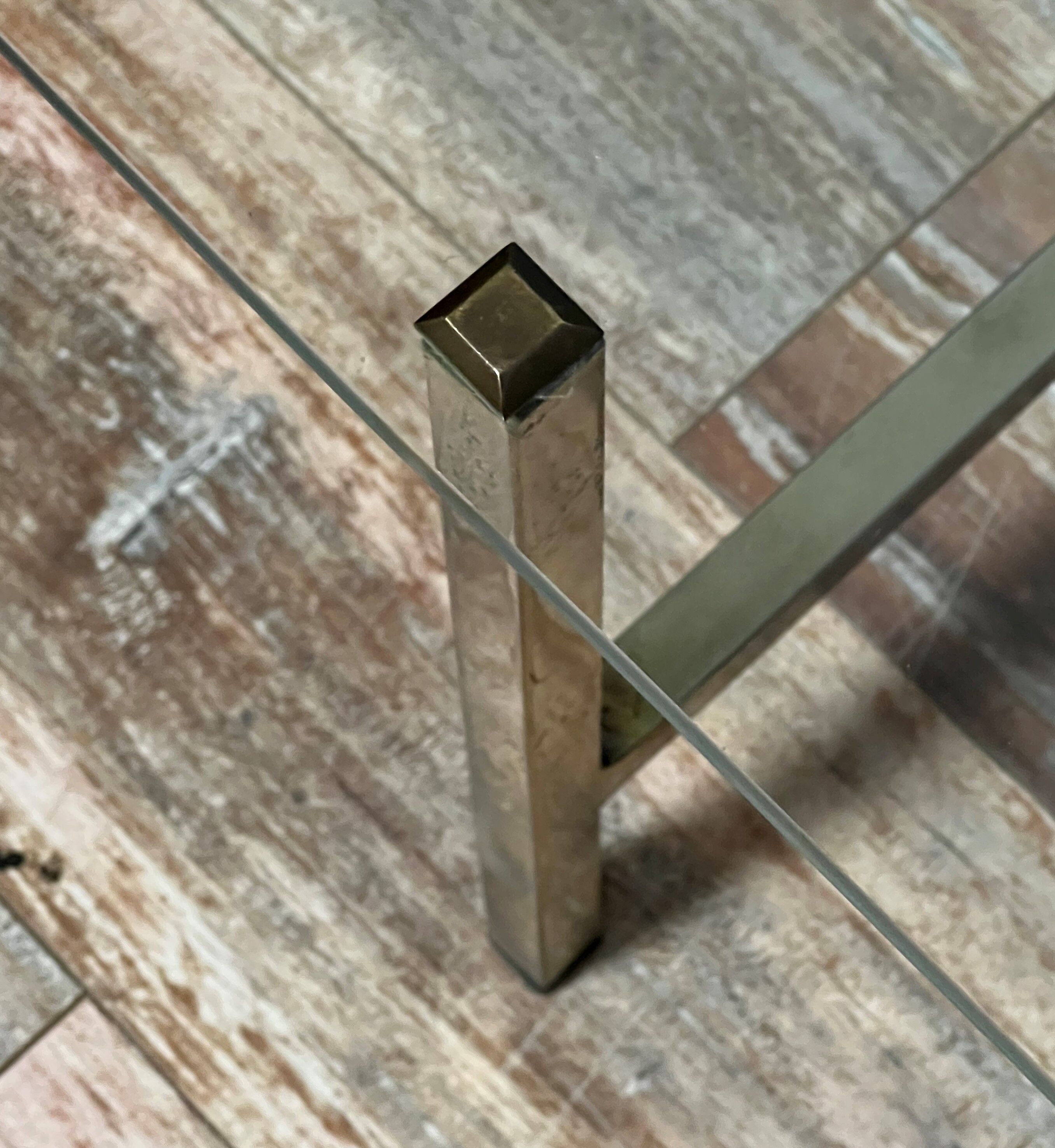 Vintage coffee table in gilded brass