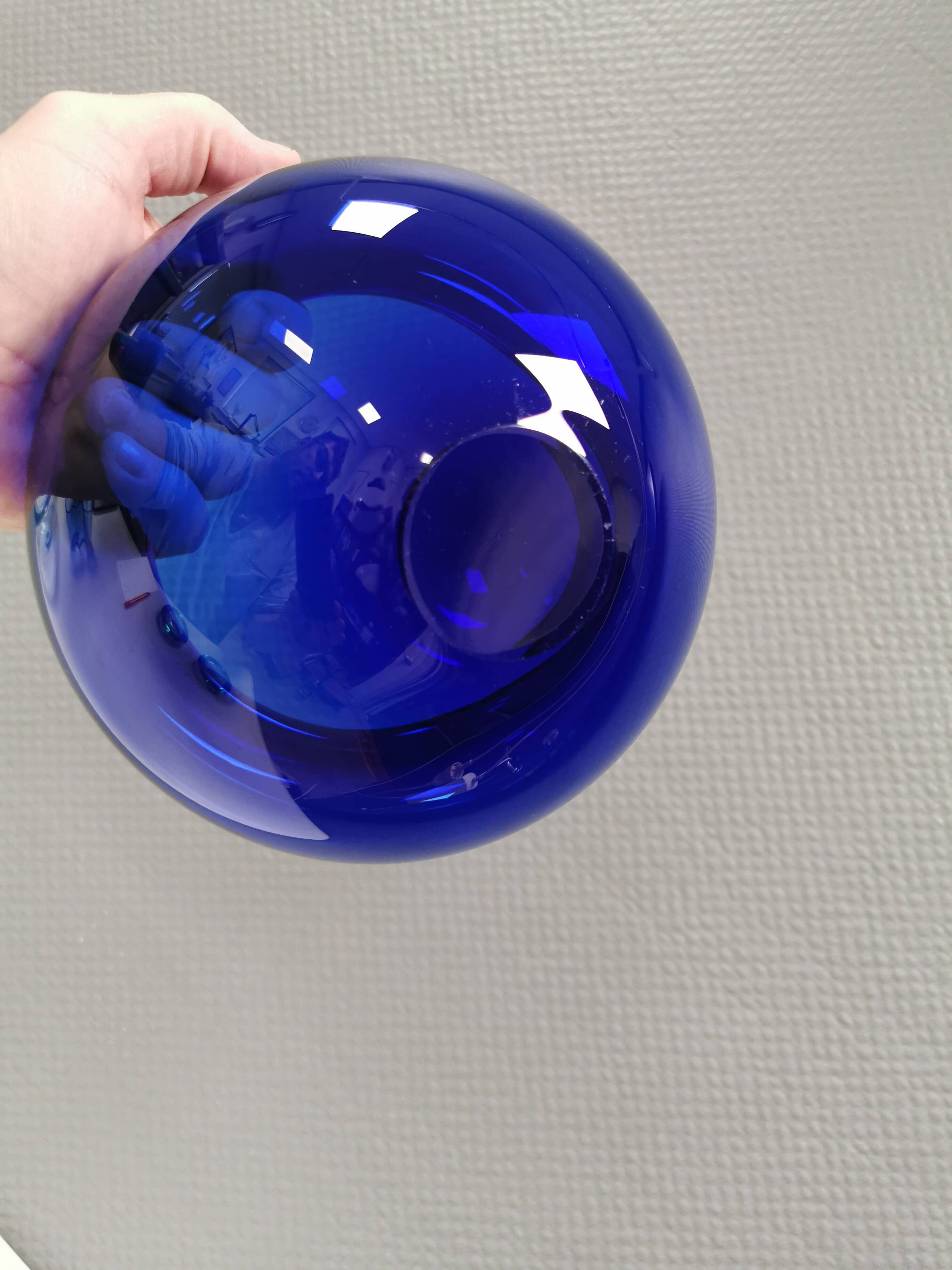Blue PROVENCE bowl designed by Per Lütken for Holmegaard Glassworks 1955 Denmark