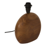 Vintage handmade solid wood lamp base (olive) Circa 1970