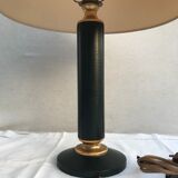 Old green leather column lamp