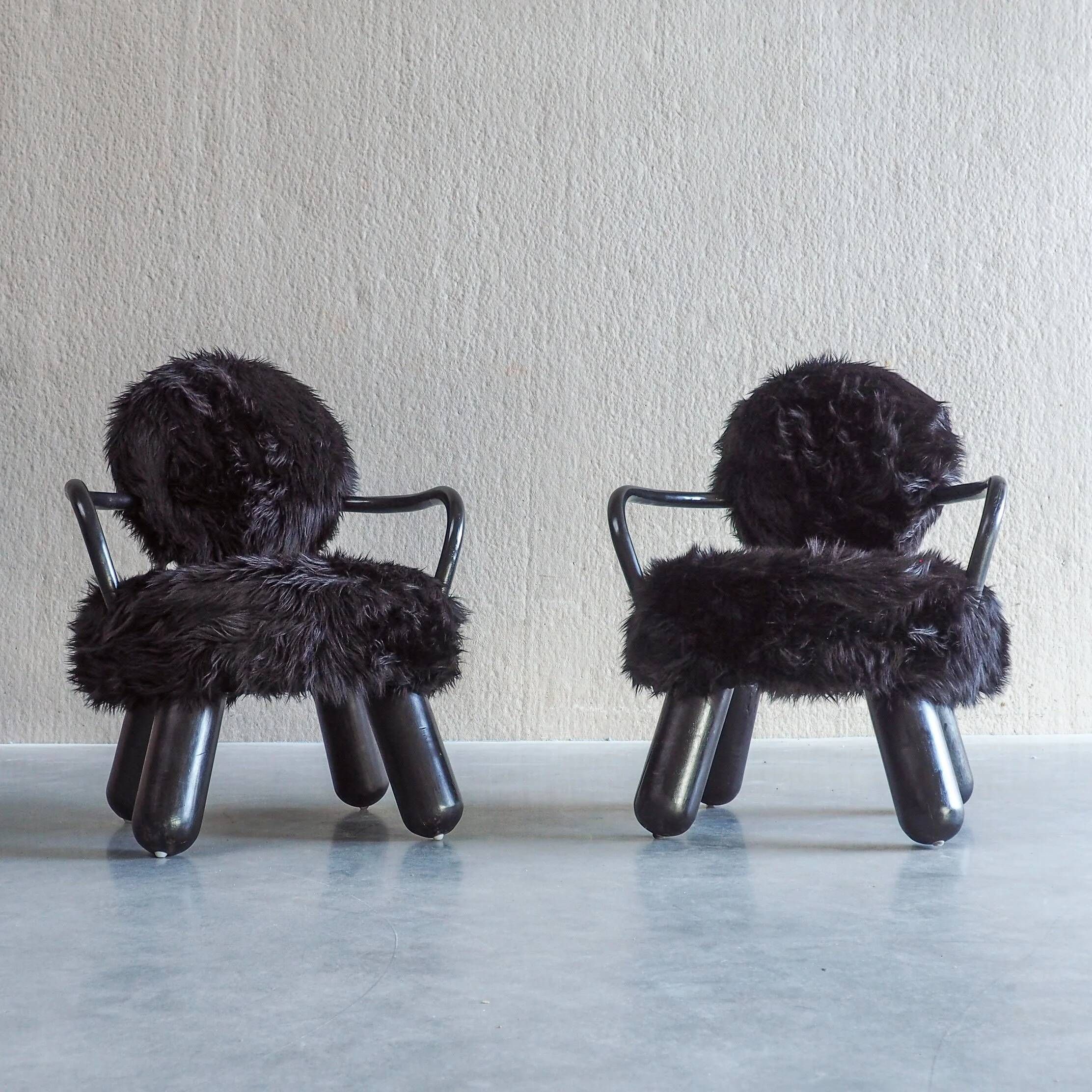 Pair of limited edition lounge chairs by Olivier De Schrijver for Ode’s Design