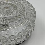 Round glass ceiling light with relief