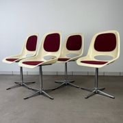 4 chaises Space Age, coque années 70 pour Lockhausen