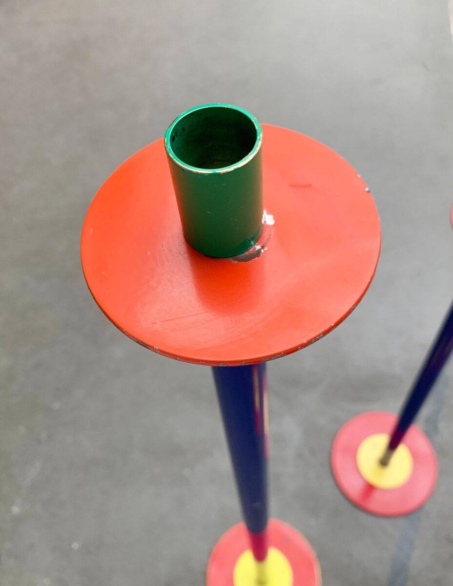 Postmodern German candlesticks by SKS, West Germany, set of 3.