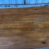 Antique farmhouse table in solid cherry wood with its 2 benches