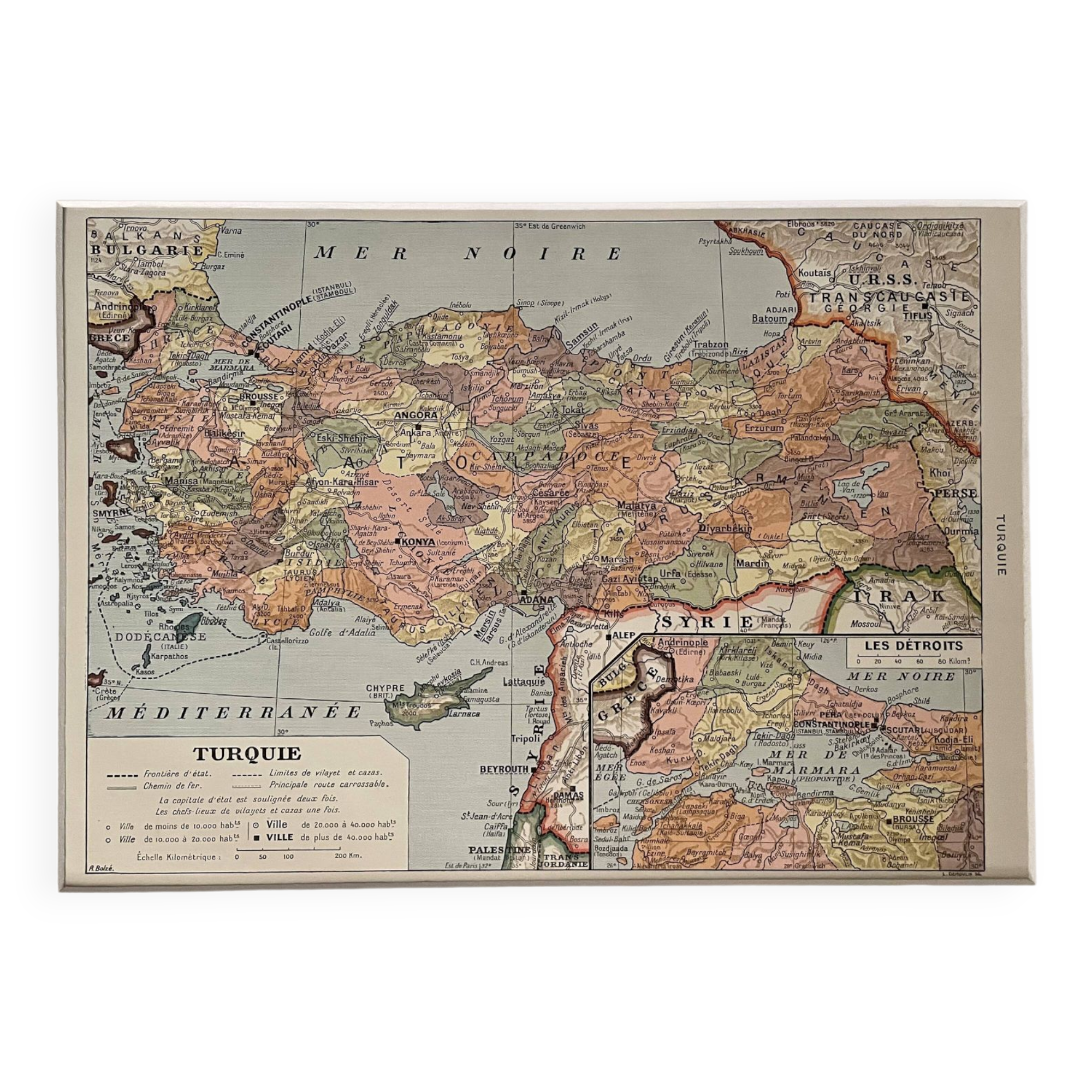 Carte sur la Turquie - 1930