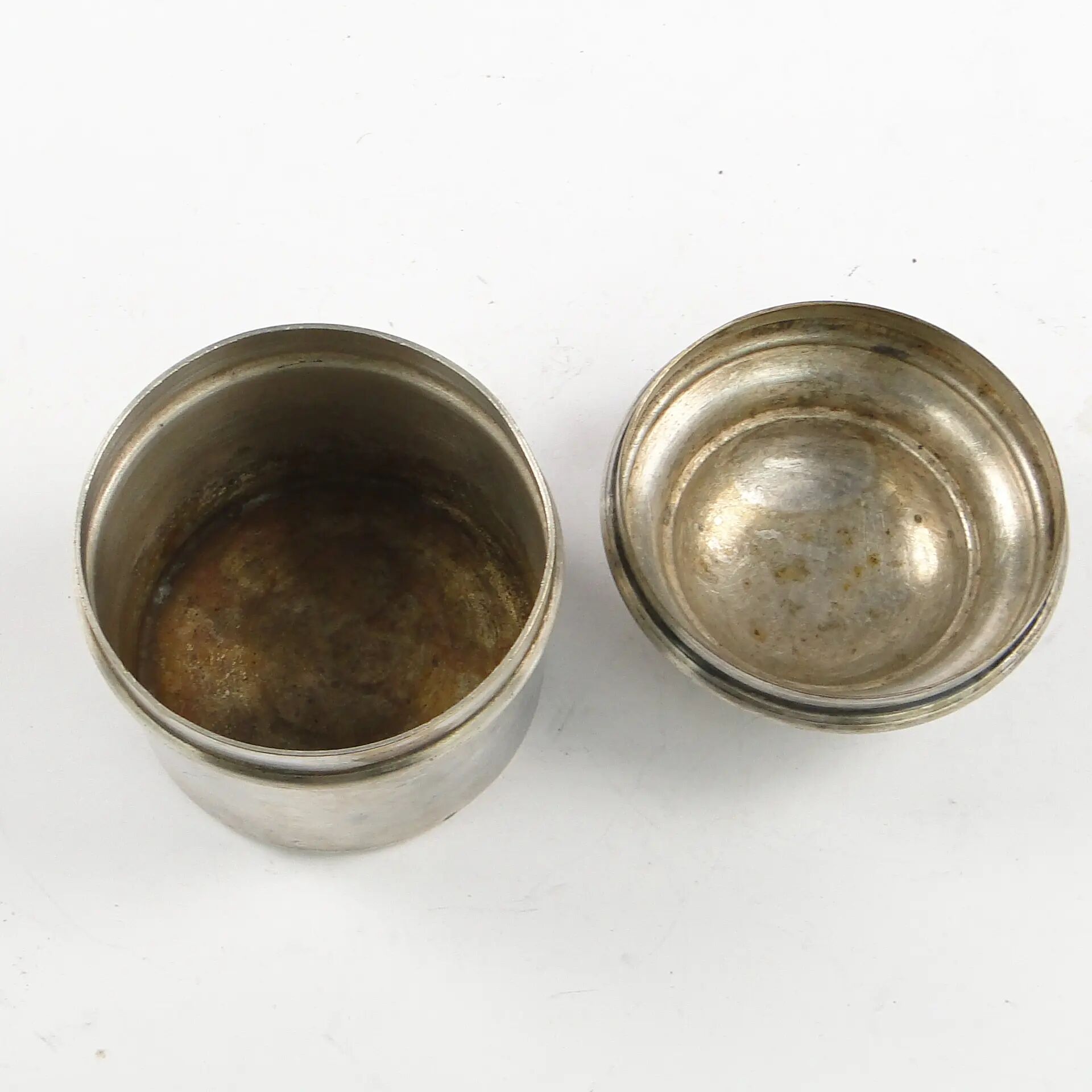 Eclectic pill box, silver-plated brass, Poland, 19th century