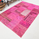 5x8 Pink Vintage Patchwork Rug 242x164Cm