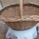 Oval basket woven wicker and hazel
