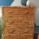 Commode vintage rotin osier bambou