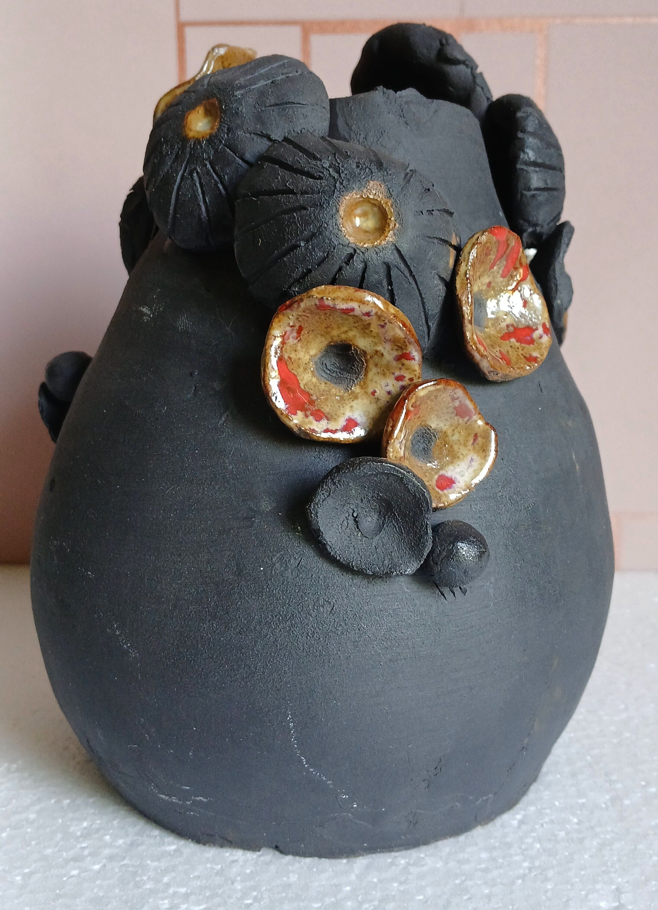 Raku vase, handmade