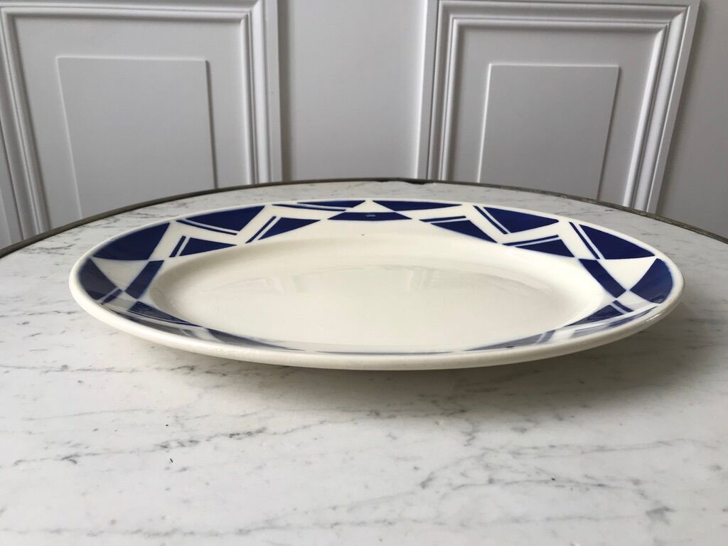 Oval flat Badonviller art deco 30s