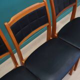 Set of four beech chairs, Danish design, 1970s, production: Denmark