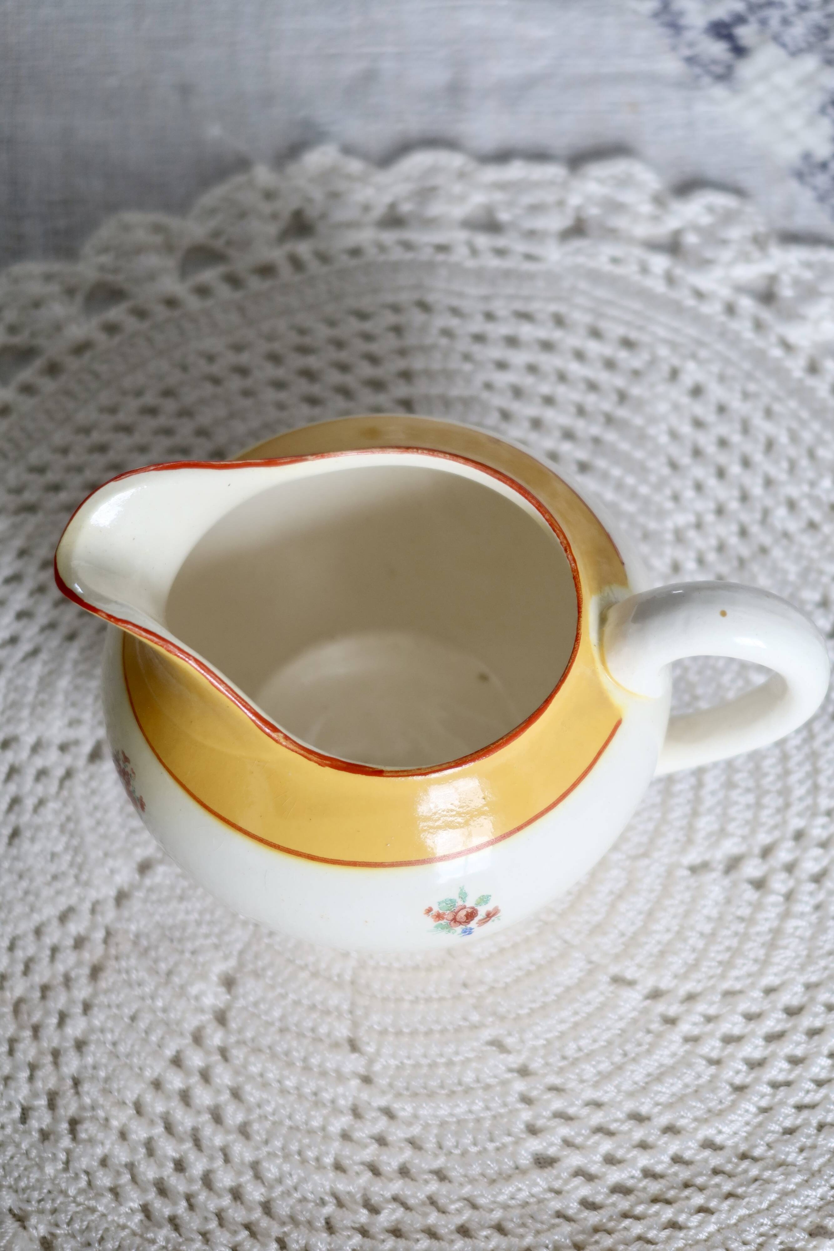 Vintage Sarreguemines porcelain milk jug – Floral motif