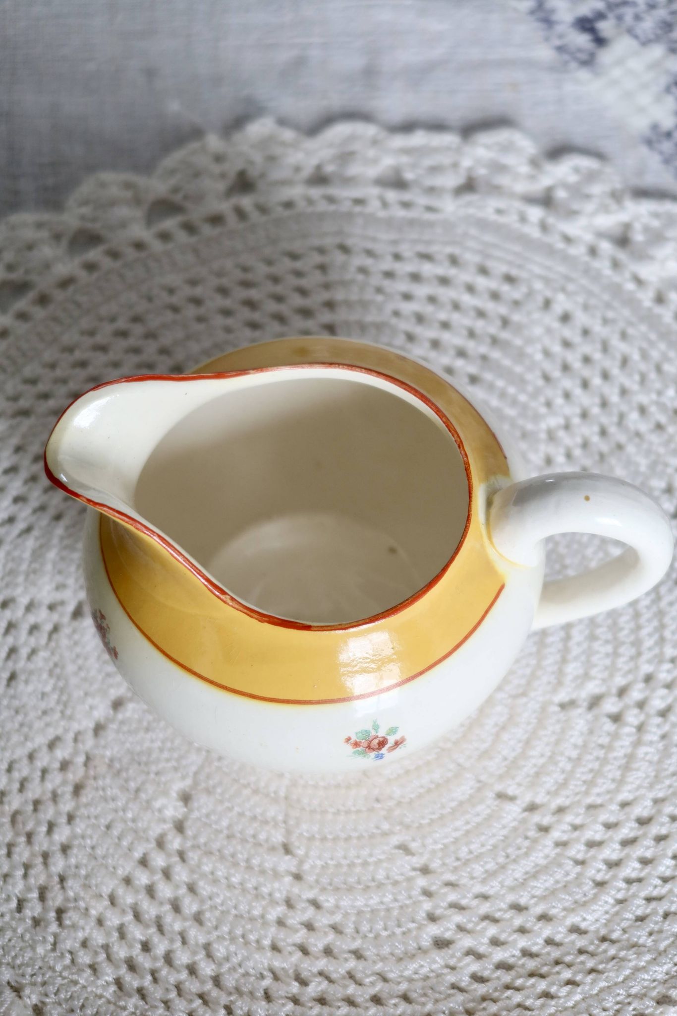 Pot à lait vintage porcelaine Sarreguemines – Motif fleuri
