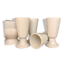 4 white earthenware mazagrans