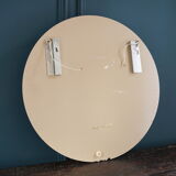 Round mirror with chrome spotlights 64x64cm