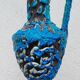 Large blue ceramic jug vase