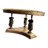 Vintage coffee table in onyx / Deknudt side table