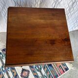 Vintage bedside table in solid wood – curved legs