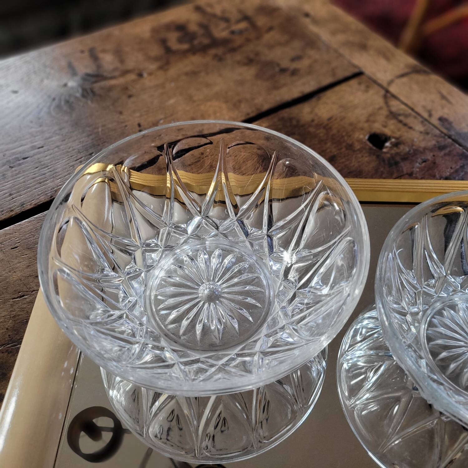 Pair of molded glass salad bowls – 1960s-70s