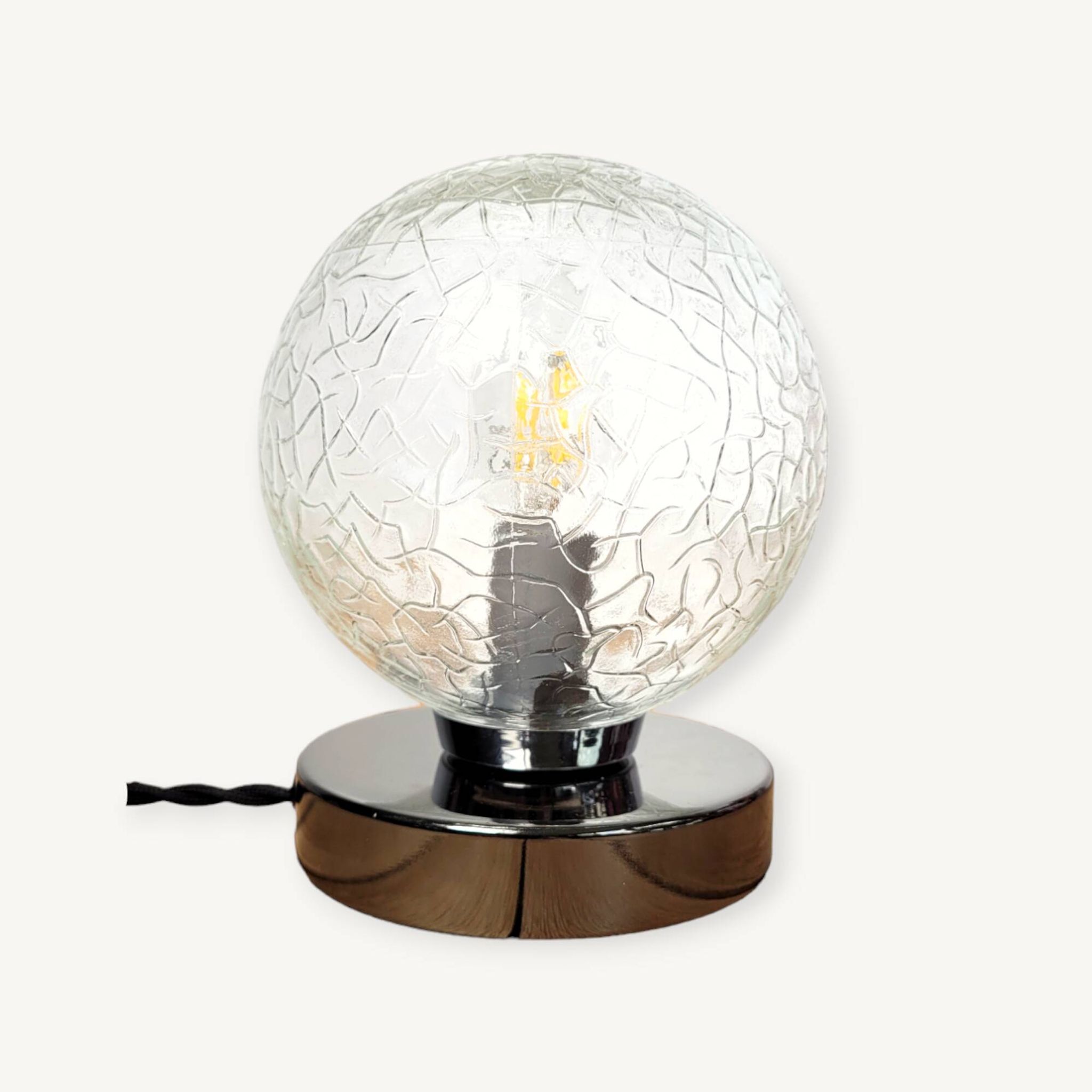 Lampe à poser globe veiné vintage