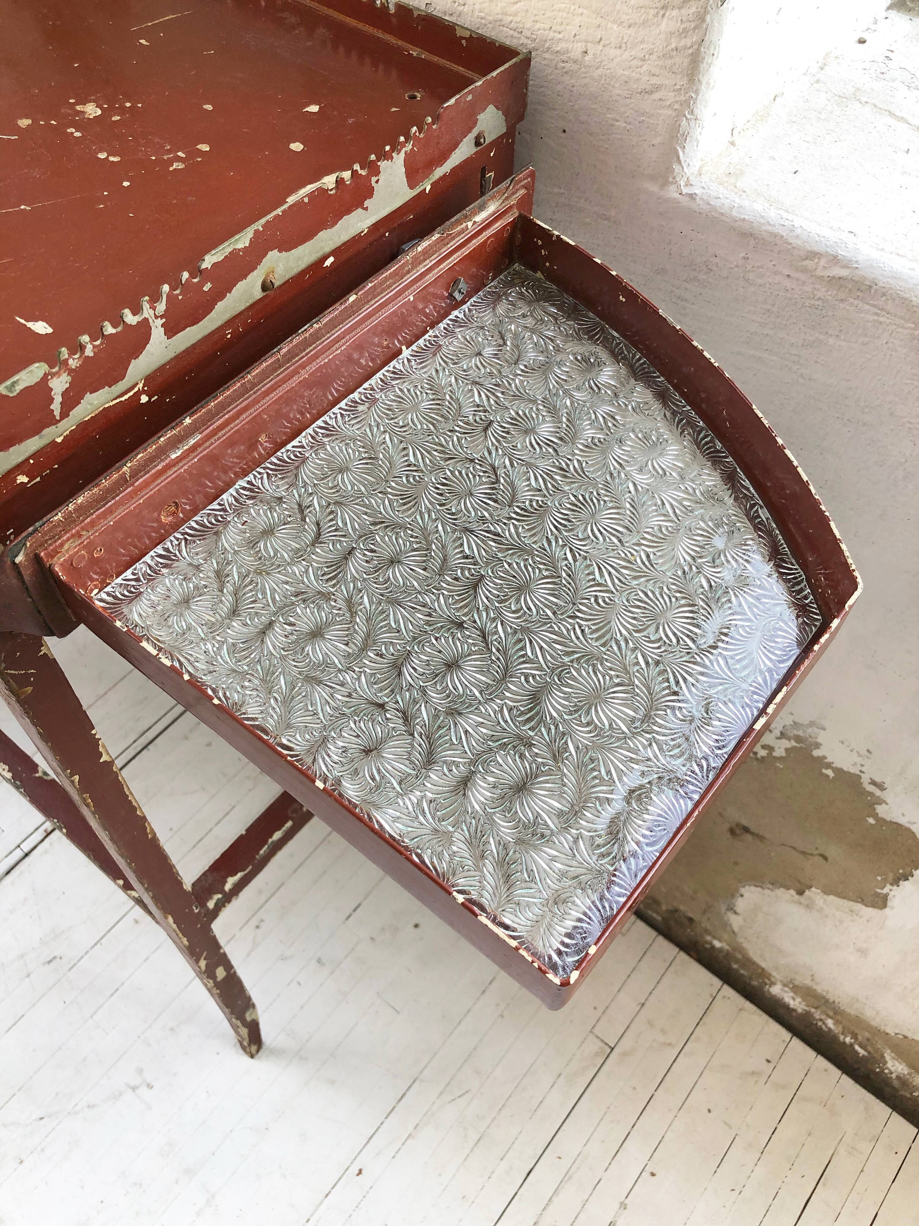19th metal patinated dentist furniture
