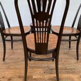 Lot 4 chairs bistrot wood curve stamp tuna and decor seat art nouveau