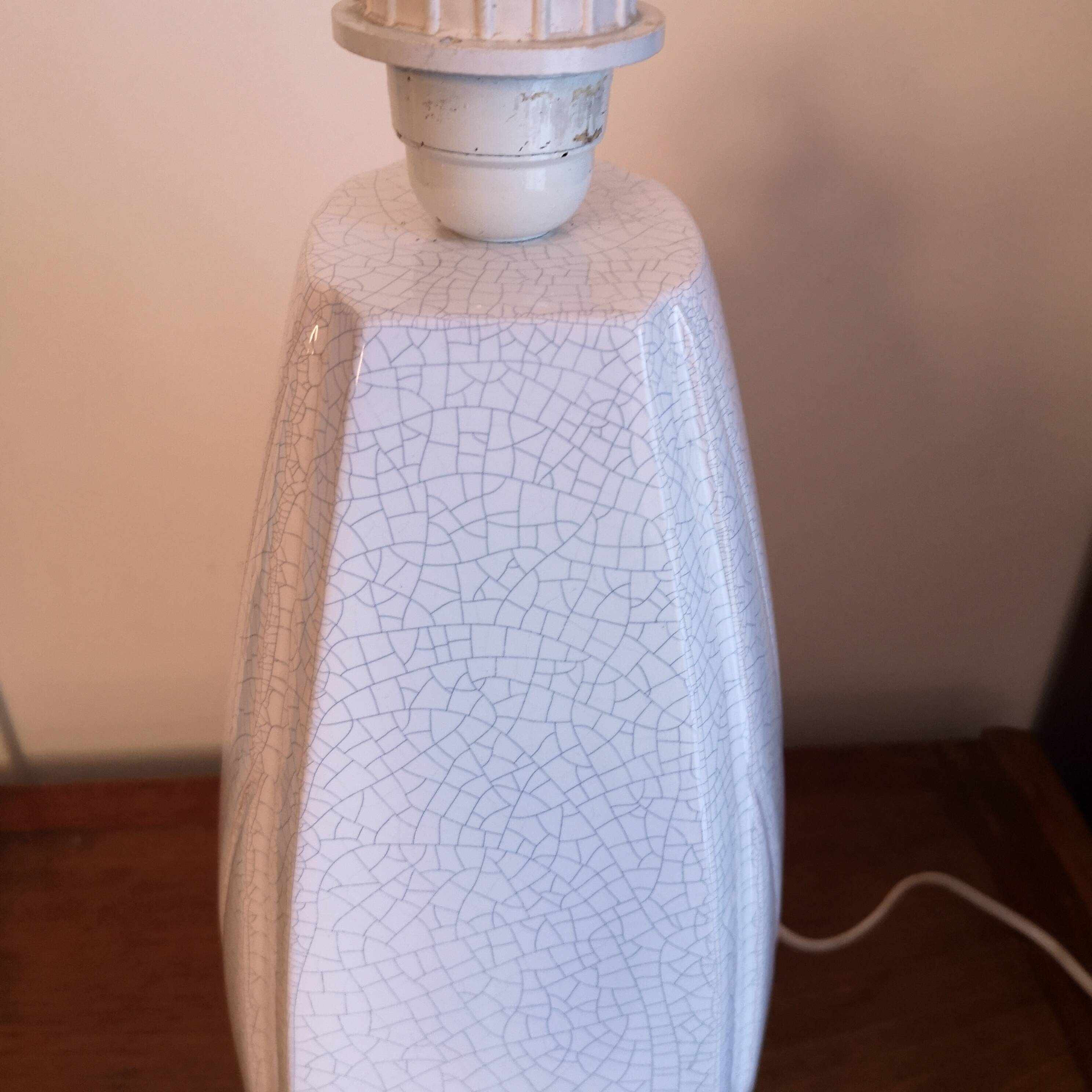 "Fan" lamp base in crackled ceramic - 1980s