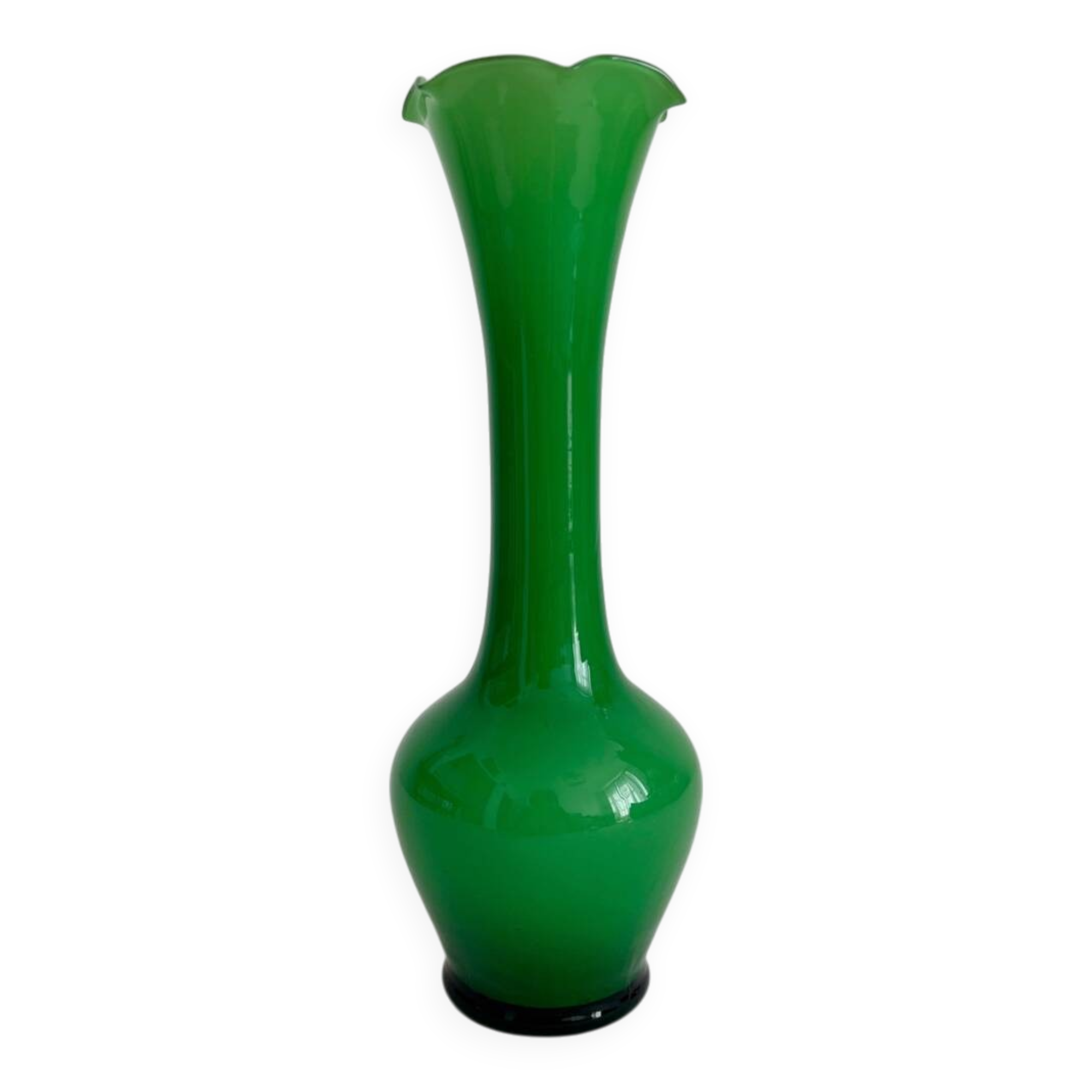 Vintage green opaline soliflore vase