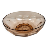 1950s pink moulded glass salad bowl