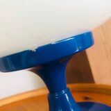 Lampe de table globe aplatie pied bleu metal vintage 80’