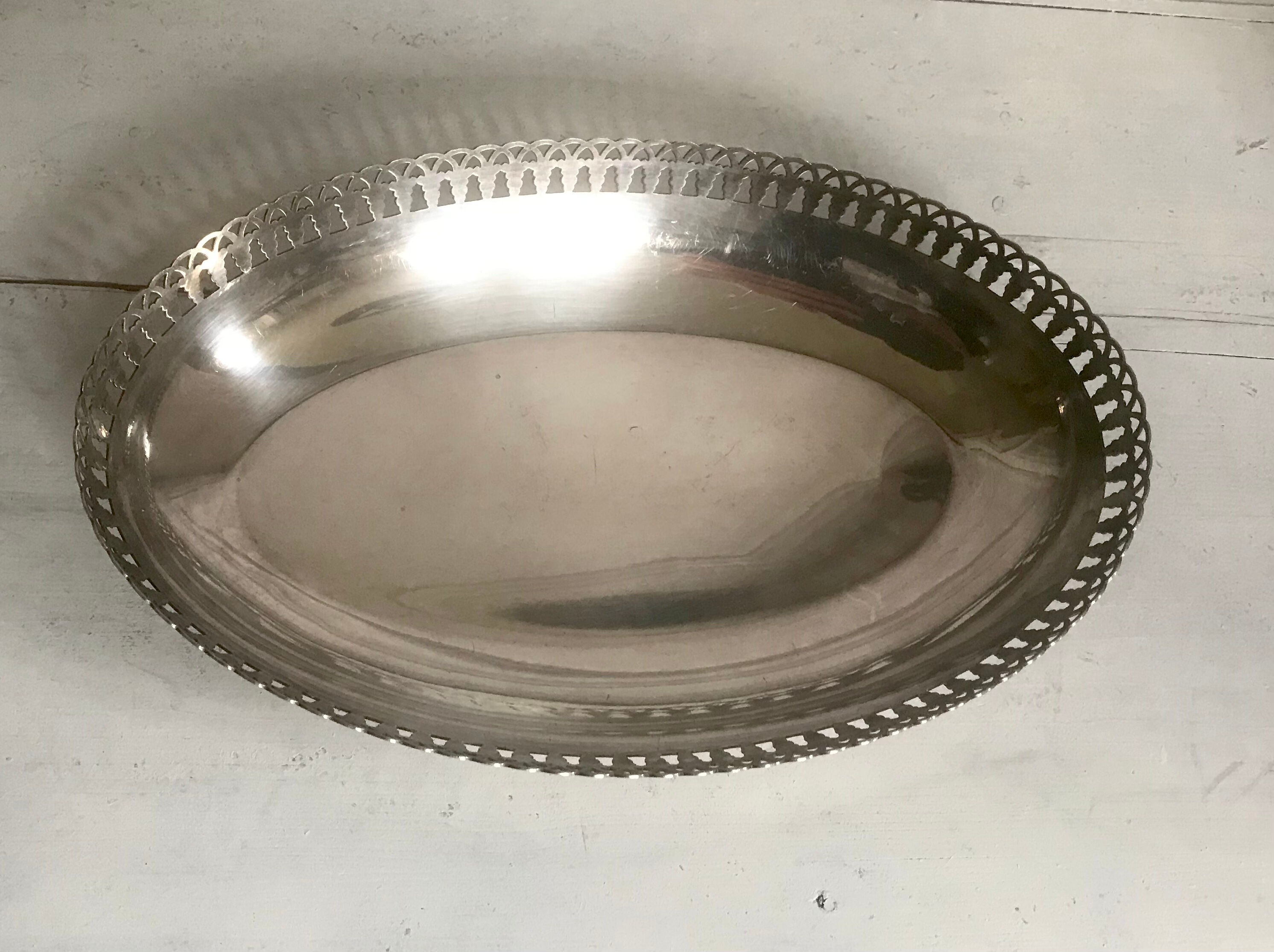 Silver metal basket