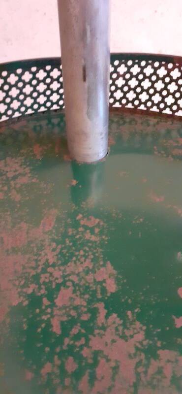 Grocery store display 1950 1960 Paris France perforated sheet metal rigitulle