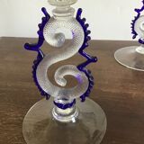 Set of 2 Murano glass candlesticks