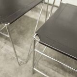 Set of 3 minimalist X line chairs by Niels Jorgen Haugesen.