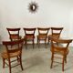 Lot de 6 chaises de ferme rustique début XX eme en bois / bistrot