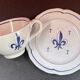 Tasse sur soucoupe, fait main, pornic, fleur de lys et hermine, bretagne