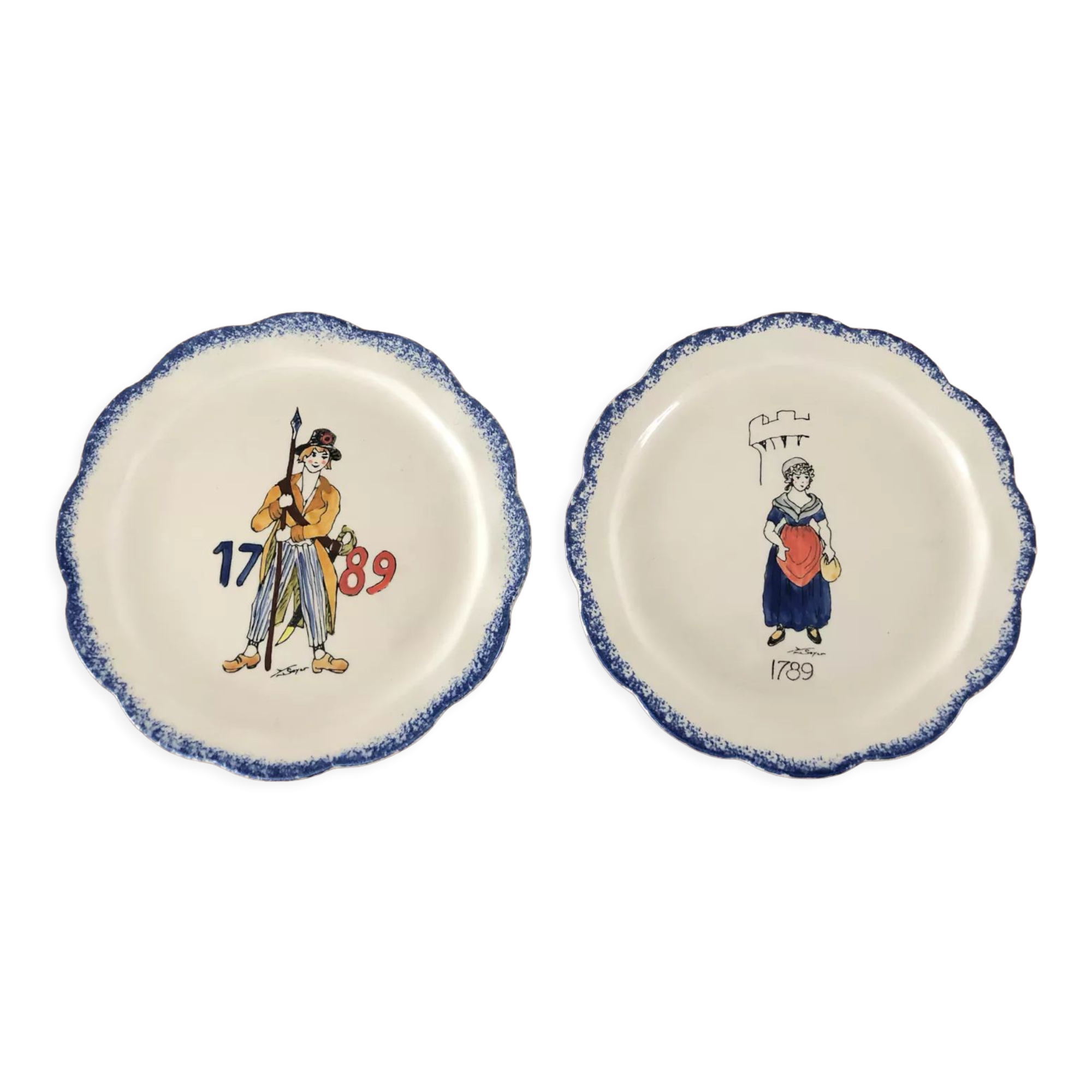 2 assiettes du Bicentenaire de la Révolution