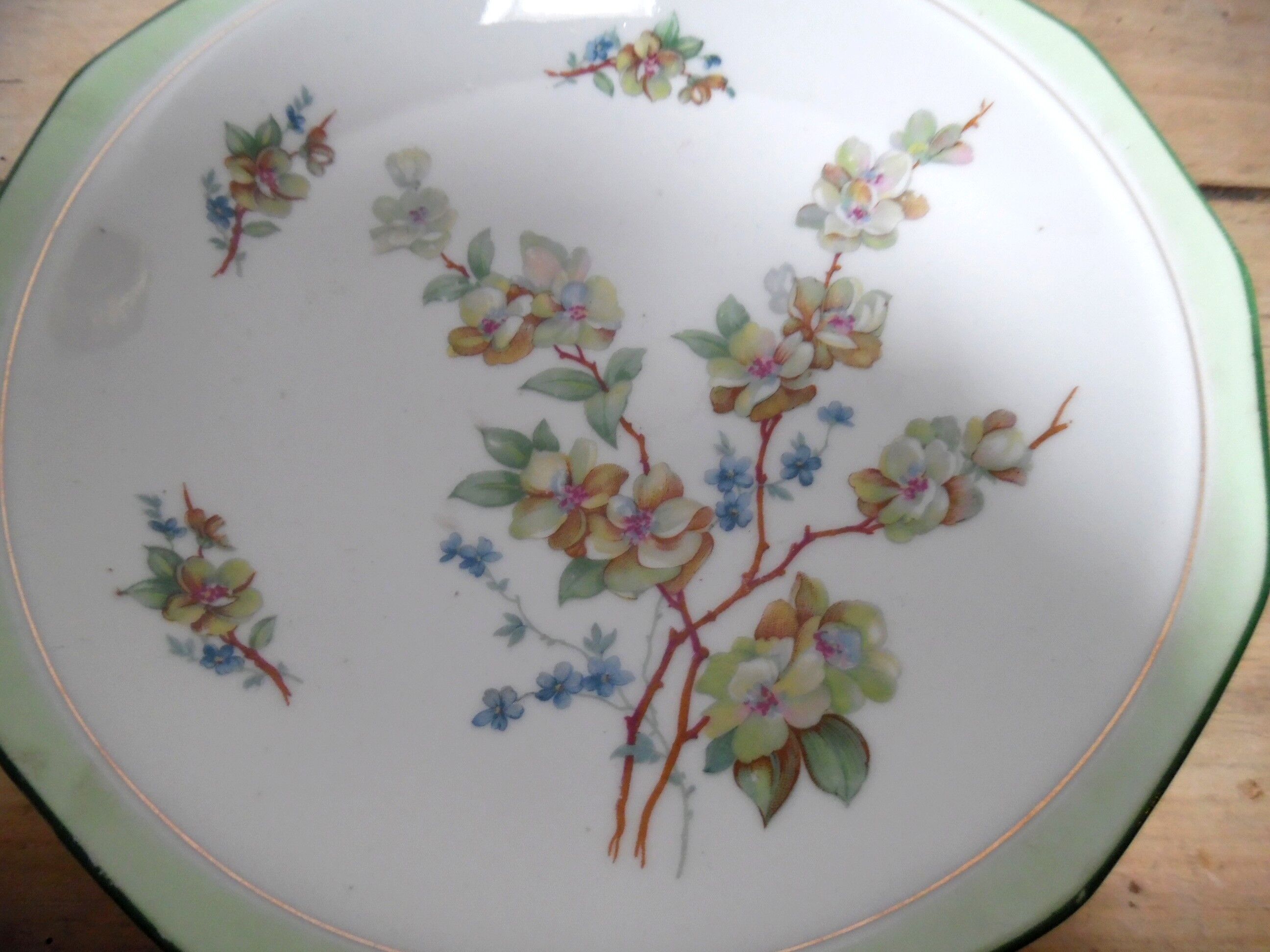 flat, old earthenware Compote