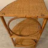 Rattan corner shelf