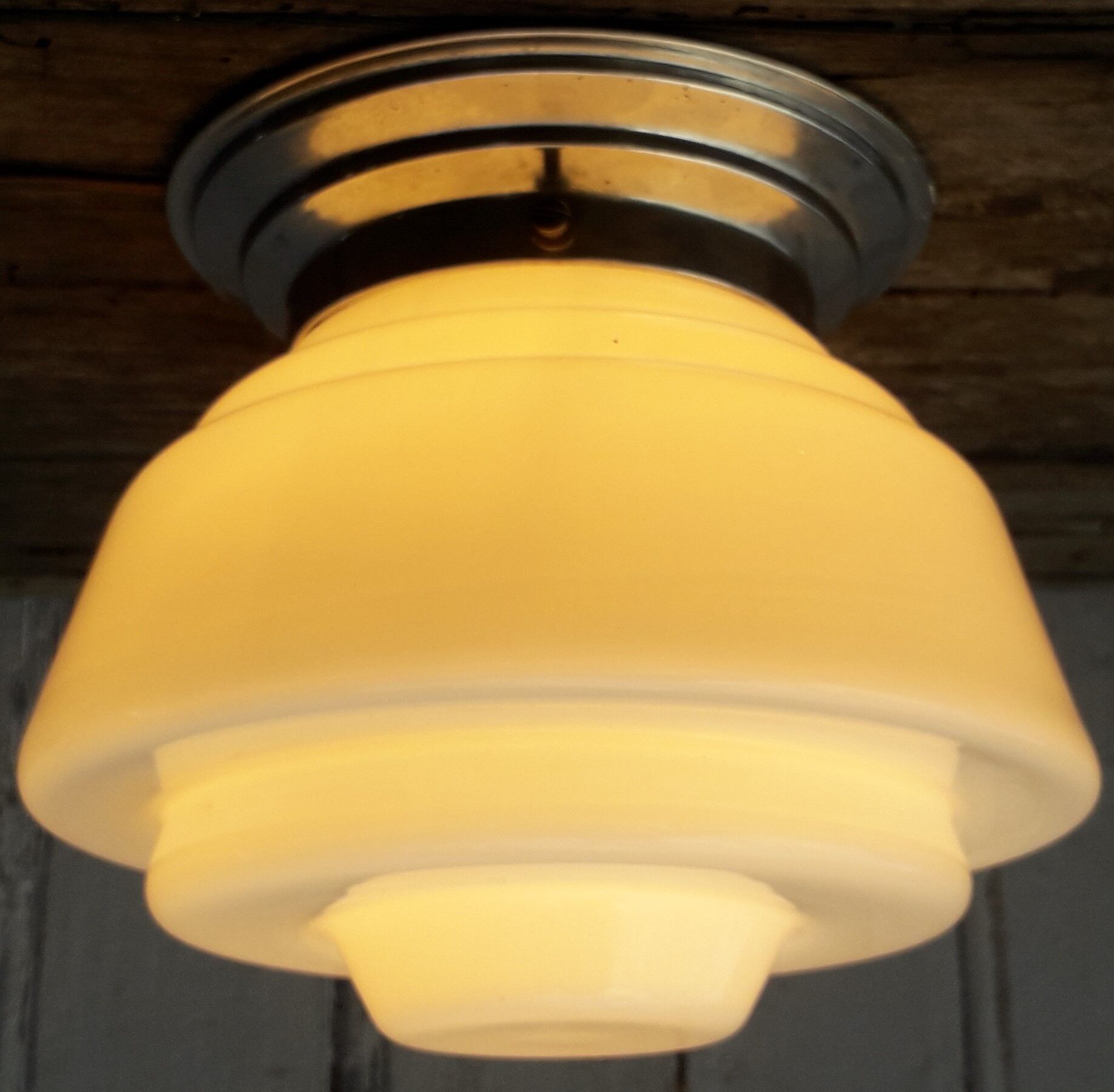 Art deco opaline ceiling lamp