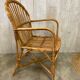 Série de 4 fauteuils rotin vintage