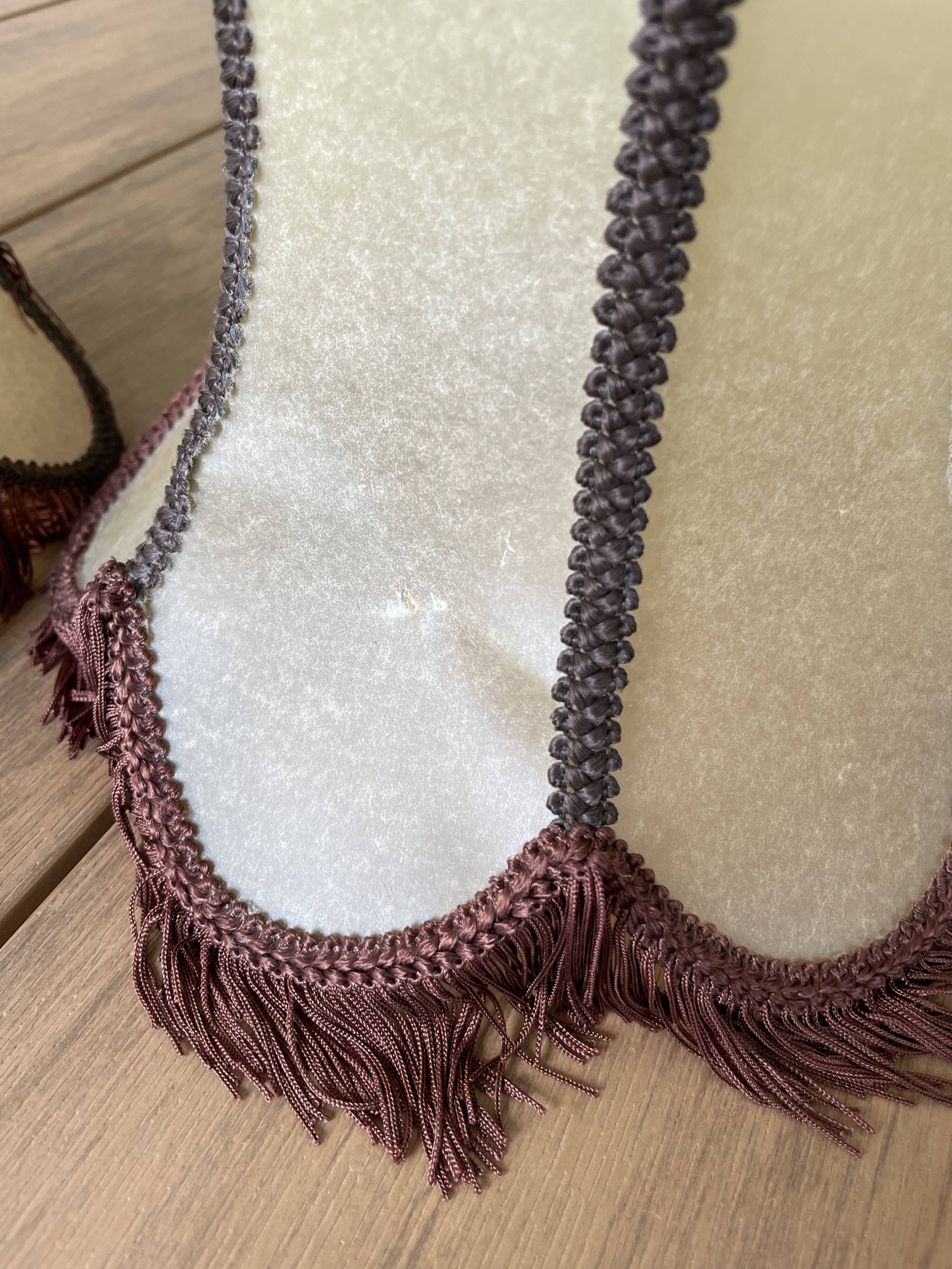 Stretched leather lampshade