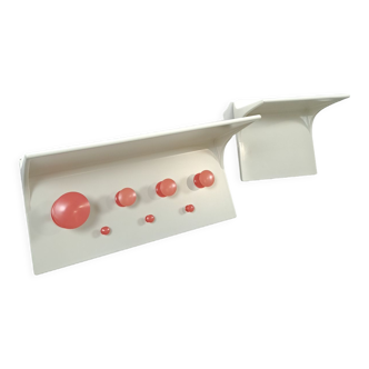 Design coat rack Rudolf Horn DDR pink plastic buttons vintage